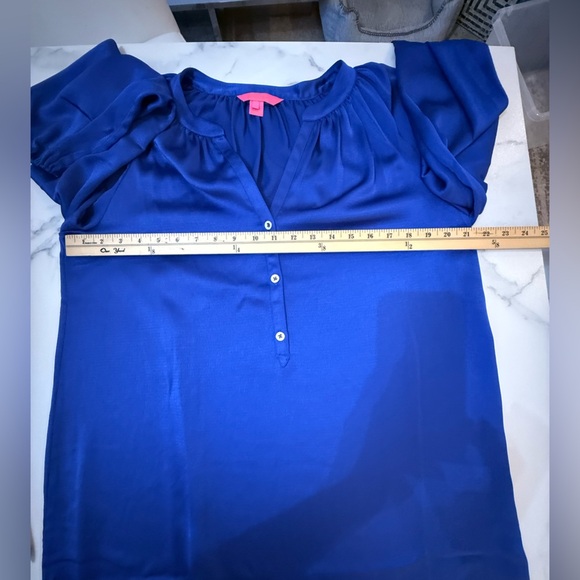 Lily Pulitzer Long Sleeve Satin Dress in Large - Picture 6 of 8